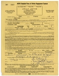 Two January 1959 Contracts Signed by Moe Howard, Who Signs Each ''The 3 Stooges Co.'' & ''Moe Howard'' -- AGVA Contracts for Three Stooges Performances -- Each Measures 8.5'' x 11'', Very Good